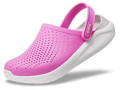 Crocs LiteRide Clogs pro děti, 38-39 EU, J6, Pantofle, Dřeváky, Electric Pink/White, Růžová, 205964-6QR