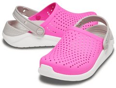 Crocs LiteRide Clogs pro děti, 27-28 EU, C10, Pantofle, Dřeváky, Electric Pink/White, Růžová, 205964-6QR