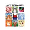 Umělecké kočky - magnetky 9 ks