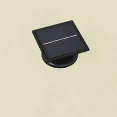 Vidaxl Nástěnný slunečník s LED světly a kovovou tyčí 300 cm pískový
