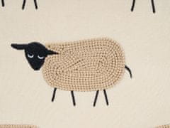 Beliani Sada 2 polštářů s motivem ovce a třásněmi 45 x 45 cm béžové BANNU