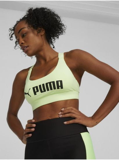 Puma Světle zelená dámská sportovní podprsenka Puma Mid Impact