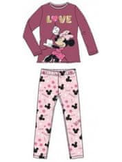 Sun City Dívčí bavlněné pyžamo Minnie Mouse Disney - bordó