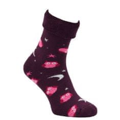 OXSOX  dámské barevné teplé froté ohrnovací ponožky sovičky 6501723 2pack, 39-42