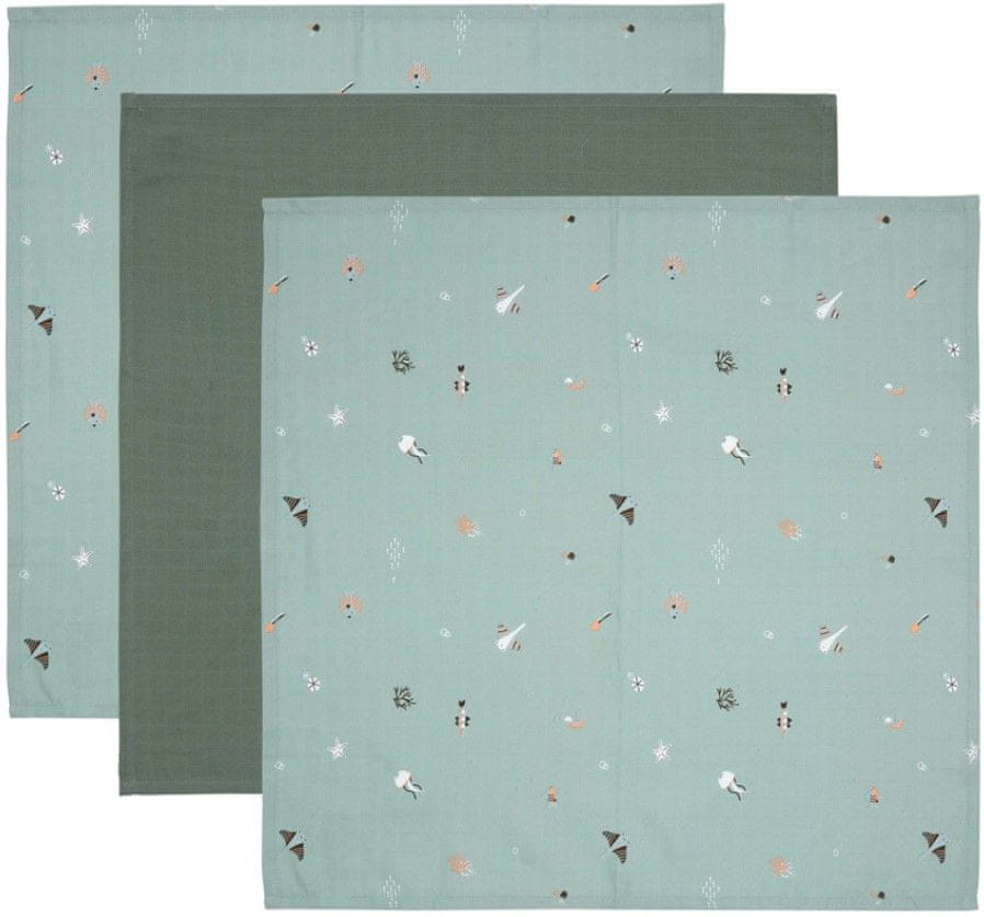 Levně Bebe-jou Mušelínová plenka 70×70 cm set 3ks Ocean Vibes
