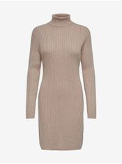 Jacqueline de Yong Béžové dámské svetrové šaty JDY Novalee XL