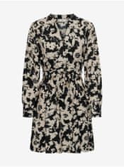 Jacqueline de Yong Černo-krémové dámské květované šaty JDY Miriam XS