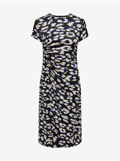 Jacqueline de Yong Krémovo-černé dámské vzorované šaty JDY Urba