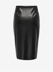Černá dámská pouzdrová koženková sukně ONLY CARMAKOMA Mia 46