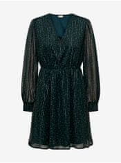 Jacqueline de Yong Tmavě zelené dámské vzorované šaty JDY Cody S