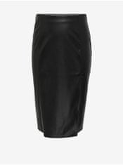 Černá dámská pouzdrová koženková sukně ONLY CARMAKOMA Mia 46