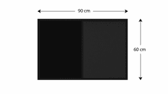 Allboards Tabule COMBI - černý korek a magnetická černá tabule 90x60cm s černým lakovaným dřevěným rámem, TMK96_0002