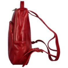 Delami Vera Pelle Stylový dámský kožený batůžek Delami Vera Pelle Baylor, tmavě červená