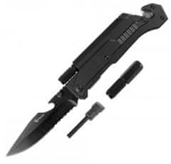 Foxter 2636 Vojenský taktický nůž s křesadlem, mini baterkou 22 cm