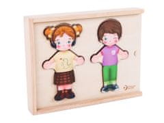 Dřevěné puzzle pro děti , oblékání