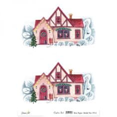 Aladine Rýžový papír, A4 - Vánočně nazdobený dům