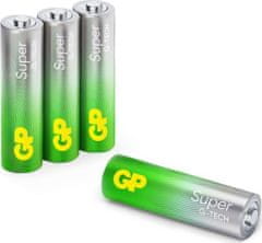 GP Battery (AA) Alkaline SUPER LR6/AA 15A-U4, (4 batteries / blister) 1.5V