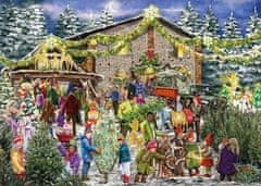 Falcon Puzzle Farma s vánočními stromky 2x1000 dílků
