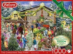 Falcon Puzzle Farma s vánočními stromky 2x1000 dílků