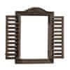 Nástěnné zrcadlo s dřevěnými okenicemi, 45 x 31 cm, jedle