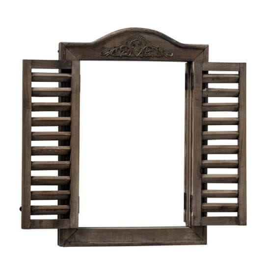 Boltze Nástěnné zrcadlo s dřevěnými okenicemi, 45 x 31 cm, jedle