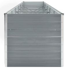 Vidaxl Vyvýšený záhon pozinkovaná ocel 480 x 80 x 77 cm šedý