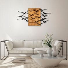 ASIR GROUP ASIR Nástěnná dekorace dřevo HEJNO LETÍCÍCH PTÁKŮ 139 x 70 cm