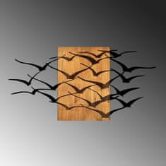ASIR GROUP ASIR Nástěnná dekorace dřevo HEJNO LETÍCÍCH PTÁKŮ 139 x 70 cm