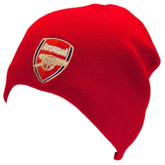 FotbalFans Zimní čepice Arsenal FC, červená, vyšitý znak, univerzální