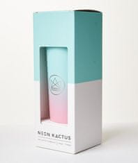 Neon Kactus , Designový nerez hrnek, 710 ml | tyrkysovo-růžový