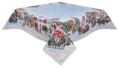 Dům Vánoc Gobelínový vánoční ubrus s motivem Zasněžená vesnička 137x180 cm