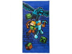 sarcia.eu Minecraft Ručník tmavě modrý, bavlněný ručník 70x140 cm