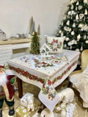 Dům Vánoc Gobelínový vánoční ubrus s motivem Zvonečky 137x137 cm
