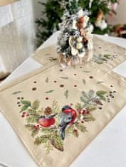 Dům Vánoc Gobelínové vánoční prostírání s motivem Zimní ptáčci 37x49 cm