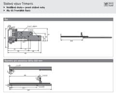 Hettich Alu 55 Frontslide Basic 1000 mm stolový výsuv Trimanis (9131984)