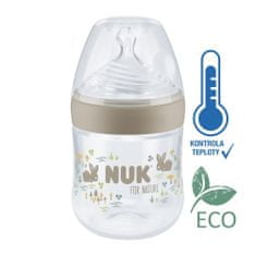 Nuk Láhev kojenecká For Nature s kontrolou teploty, hnědá 150 ml
