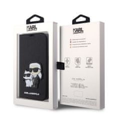 Karl Lagerfeld  PU Saffiano Karl and Choupette NFT Book Pouzdro pro iPhone 14 Pro Max Black