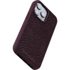 NJORD Salmon Leather kryt s Magsafe pro iPhone 15 Pro Max, modrý EOL Vínově červená