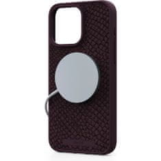 Salmon Leather kryt s Magsafe pro iPhone 15 Pro Max, modrý EOL Vínově červená