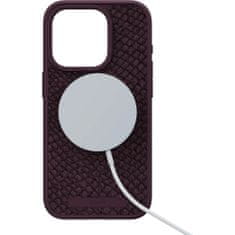 Salmon Leather kryt s MagSafe pro iPhone 15 Pro Vínově červená