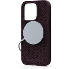 Salmon Leather kryt s MagSafe pro iPhone 15 Pro Vínově červená