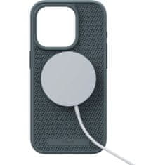 NJORD Fabric kryt s Magsafe pro iPhone 15 Pro, světle modrý Šedá