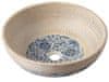 Sapho PRIORI keramické umyvadlo na desku, O 41 cm, béžová s modrým vzorem - PI011