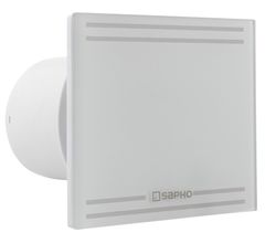 SAPHO Sapho GLASS koupelnový ventilátor axiální s časovačem, 8W, potrubí 100mm, bílá - GS102
