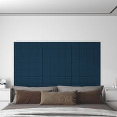 Vidaxl Nástěnné panely 12 ks modré 60 x 15 cm samet 1,08 m²