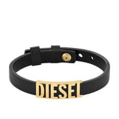 Diesel Černý kožený náramek DX1440710