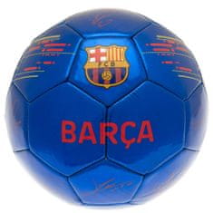 FotbalFans Fotbalový míč FC Barcelona, modrý, podpisy hráčů, vel 5