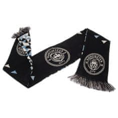 FotbalFans Šála Manchester City FC, černá, modro-bílý design, znak klubu