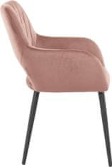 Danish Style Jídelní židle Franca (SET 2 ks) samet, růžová