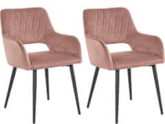 Danish Style Jídelní židle Franca (SET 2 ks) samet, růžová